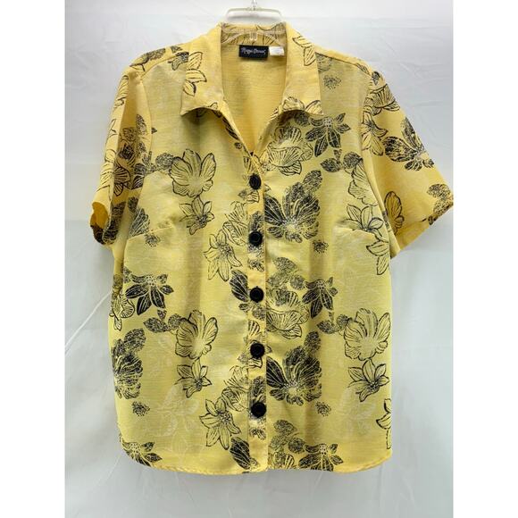 Maggie Barnes women’s 1X button up blouse with tank top - Picture 1 of 10